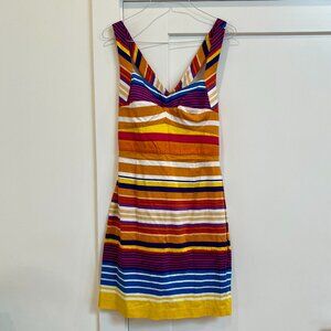 Calvin Klein Multicolor Striped Criss Cross Back Dress Size 14